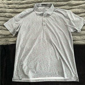 G/FORE Grey Polo with Pink Accents